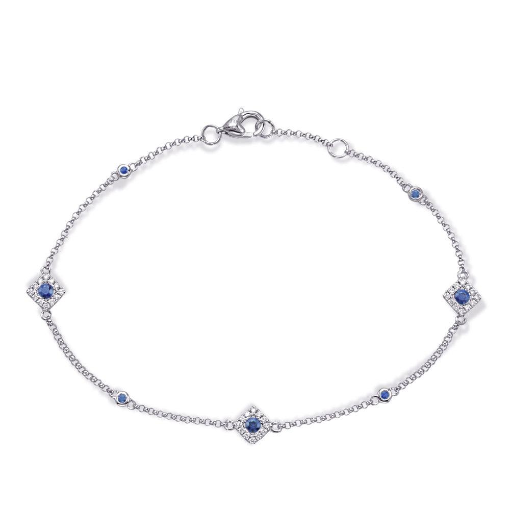 White Gold  Sapphire &amp; Diamond Bracelet