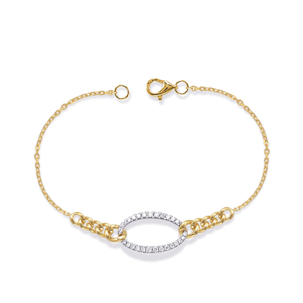 Yellow &amp; White Gold Diamond Bracelet