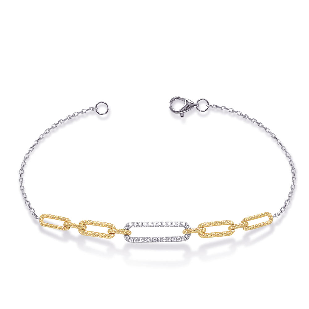 Yellow &amp; White Gold Diamond Bracelet