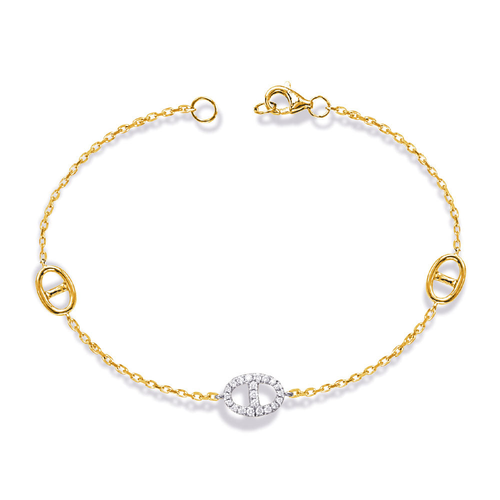 Yellow &amp; White Gold Diamond Bracelet