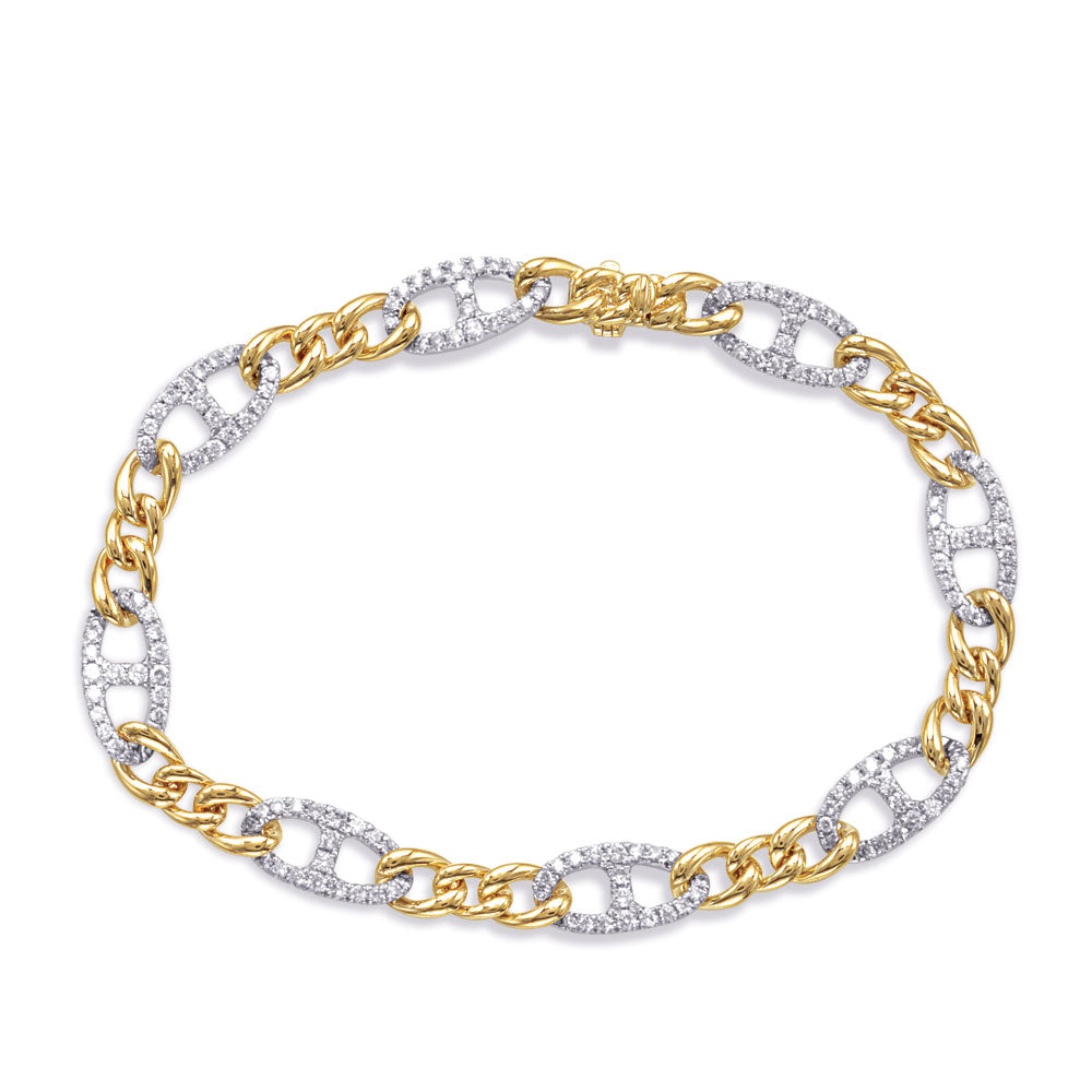 Yellow &amp; White Gold Diamond Bracelet