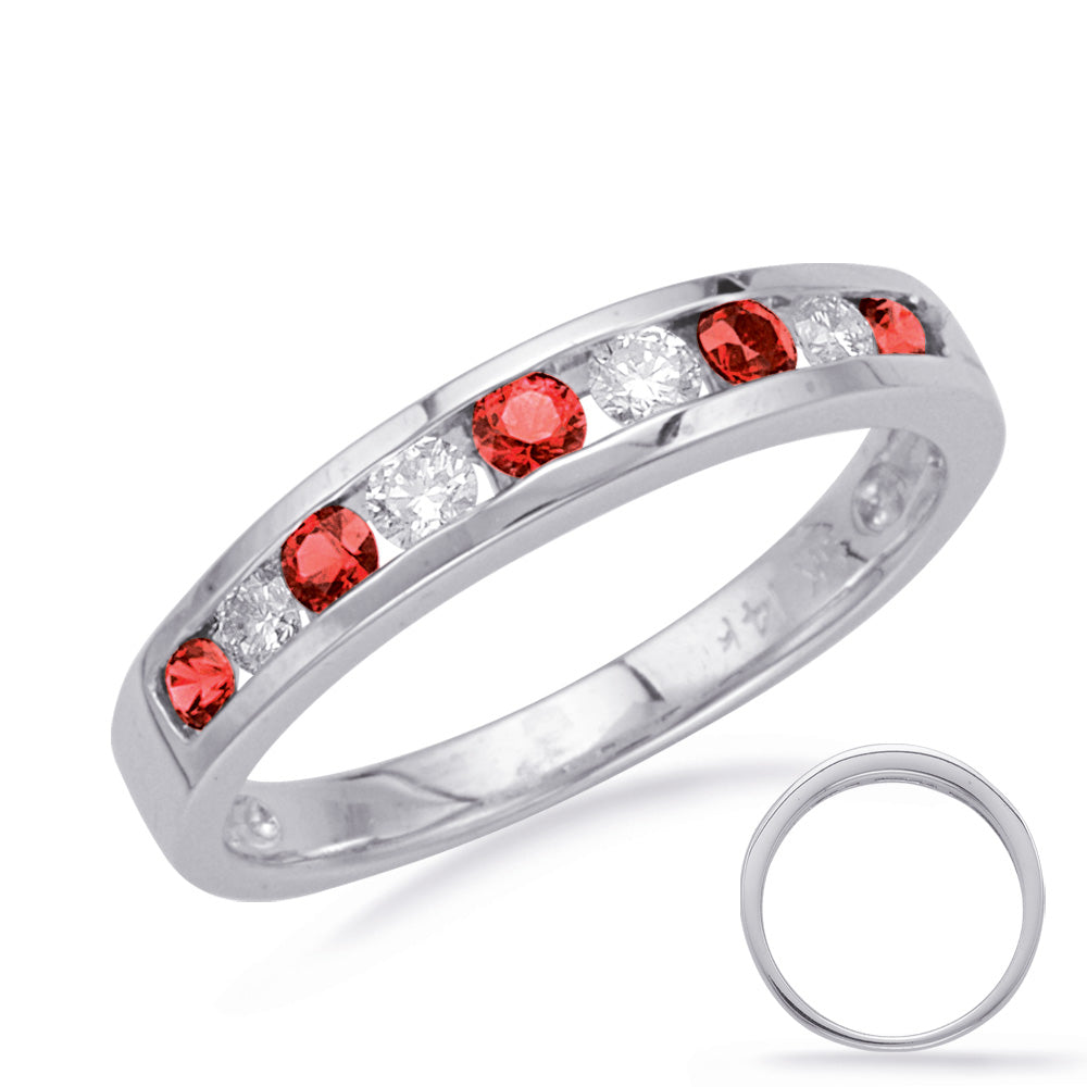 White Gold Ruby &amp; Diamond Band