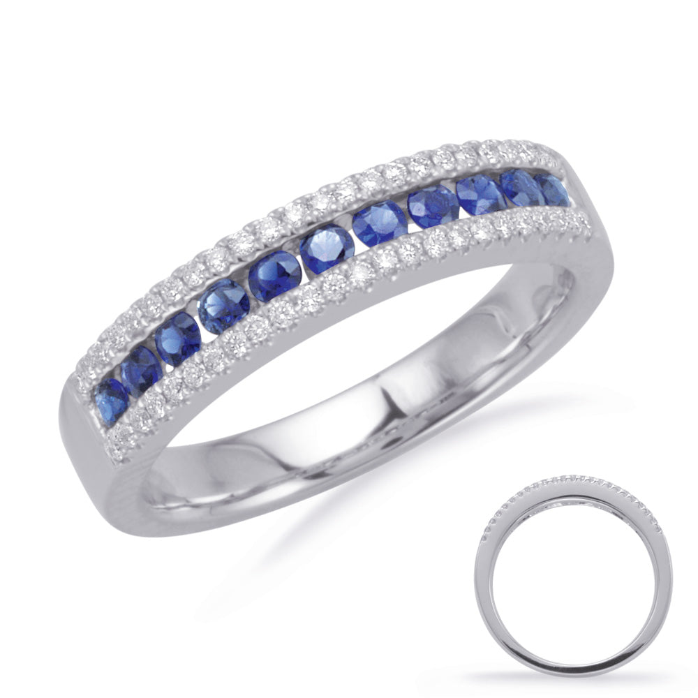 White Gold Sapphire &amp; Diamond Band