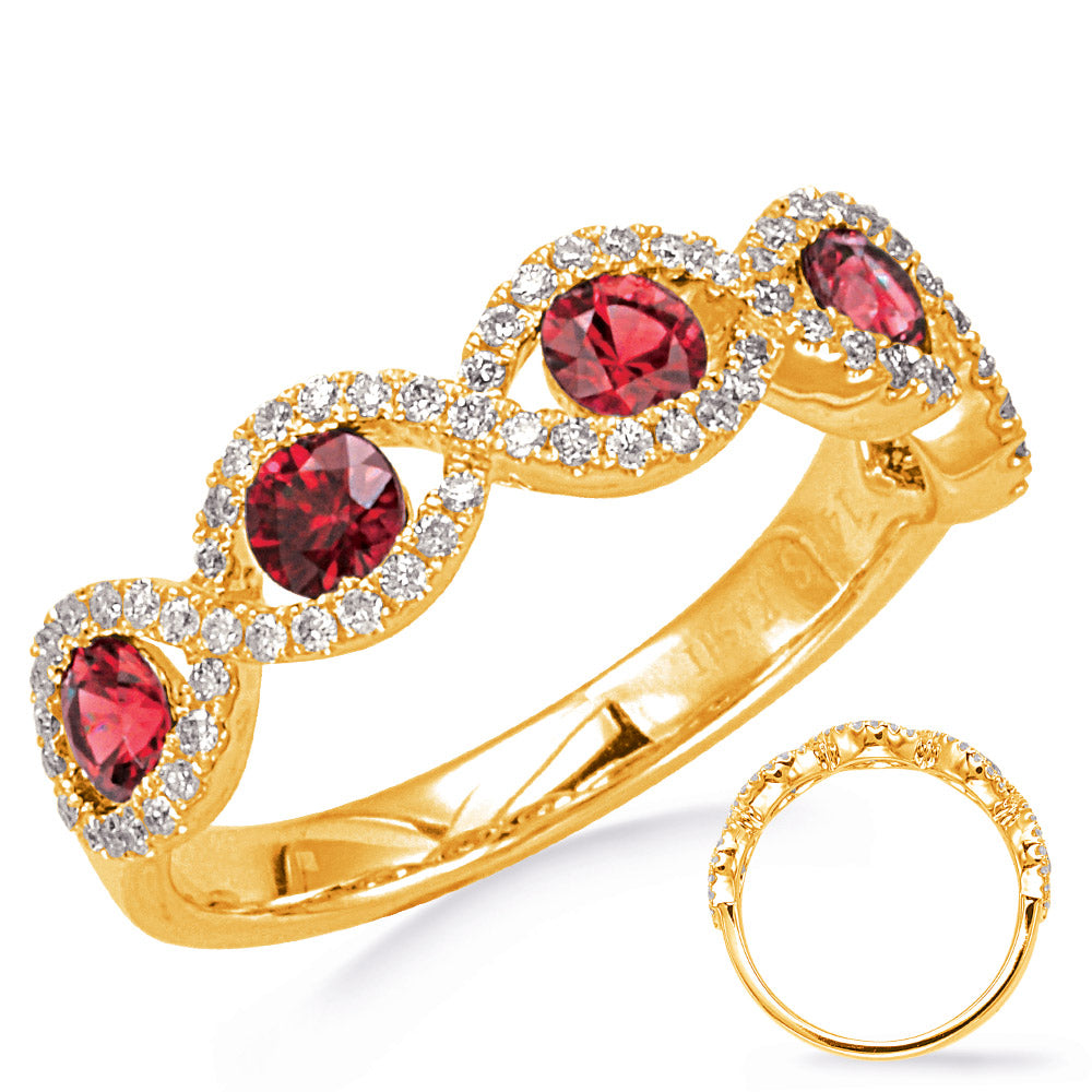 Yellow Gold Ruby &amp; Diamond Ring