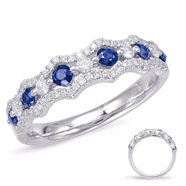 White Gold Sapphire &amp; Diamond Band