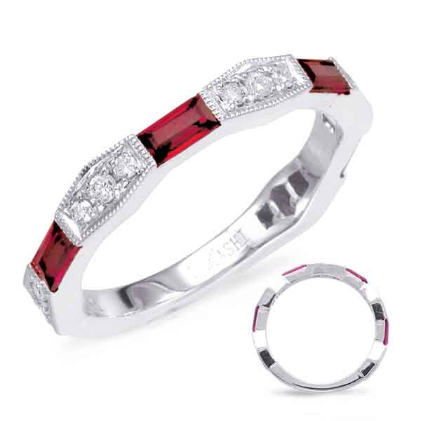 White Gold Ruby &amp; Diamond Ring