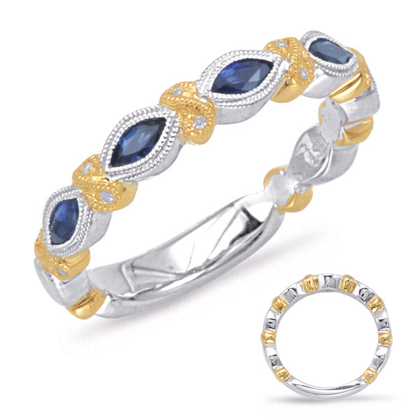 Yellow &amp; White Gold Sapphire &amp; Diamond