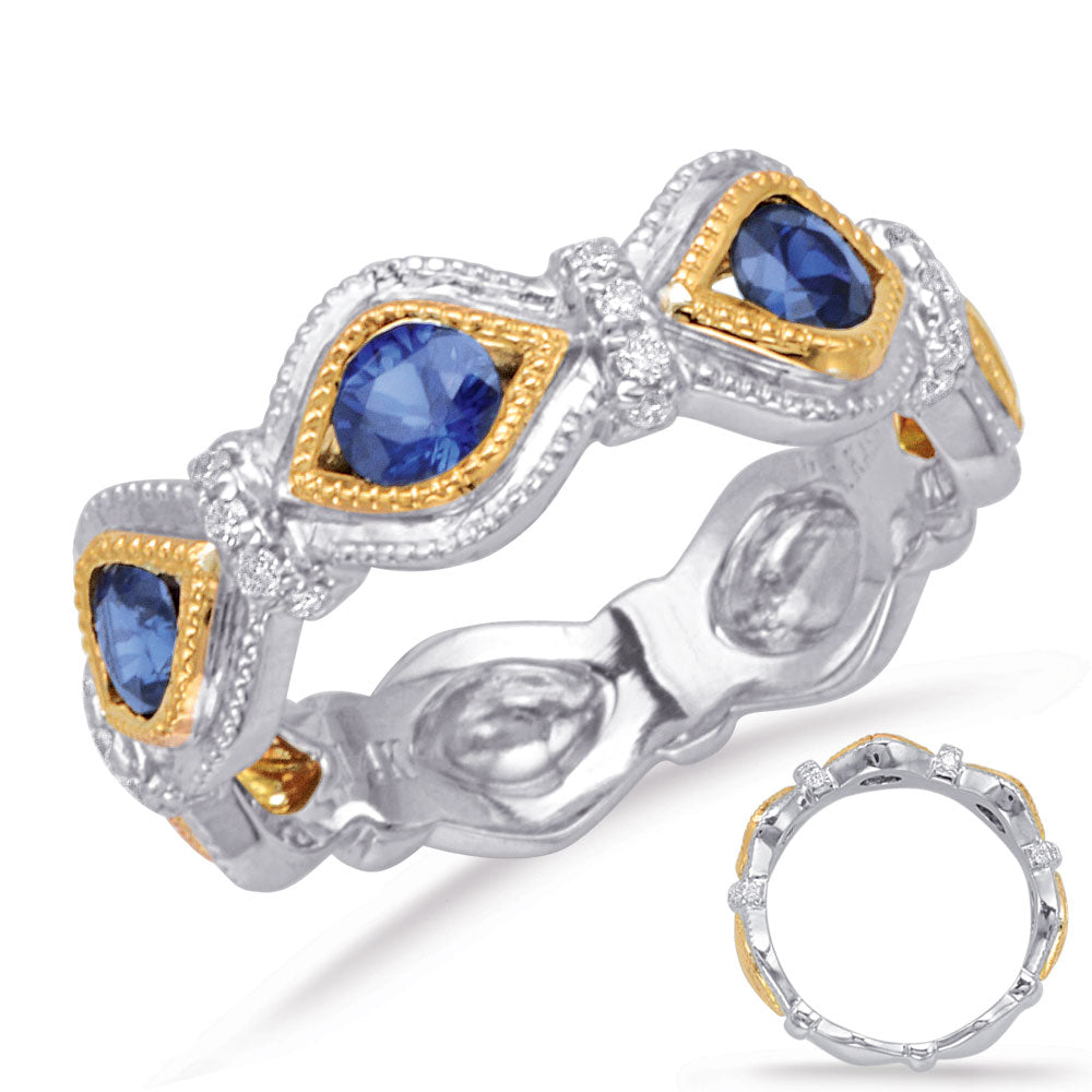 Yellow &amp; White Gold Sapphire &amp; Diamond