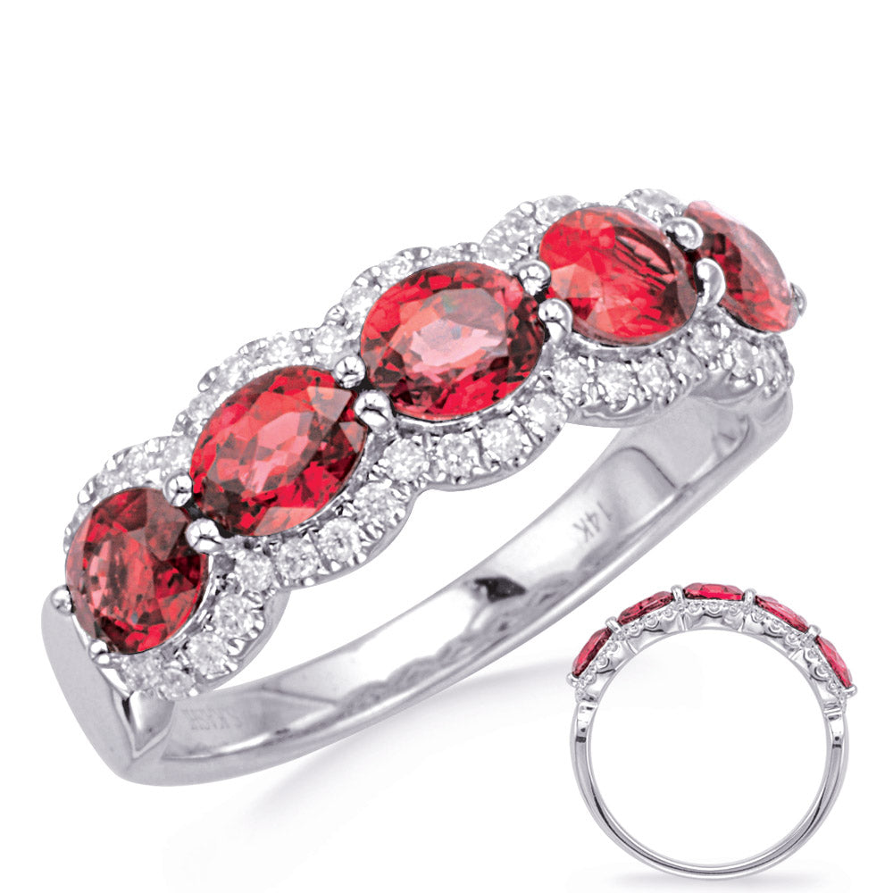 White Gold Ruby &amp; Diamond Ring