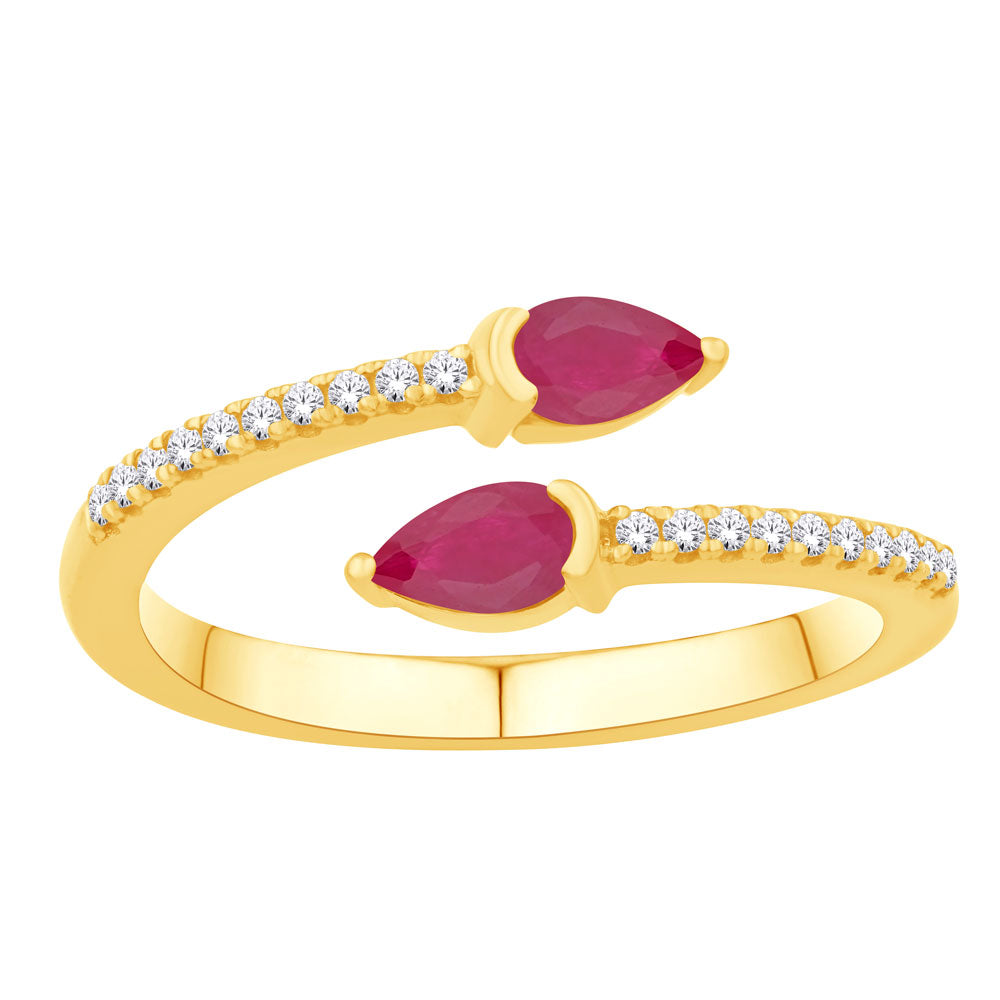 Yellow Gold Ruby &amp; Diamond Ring