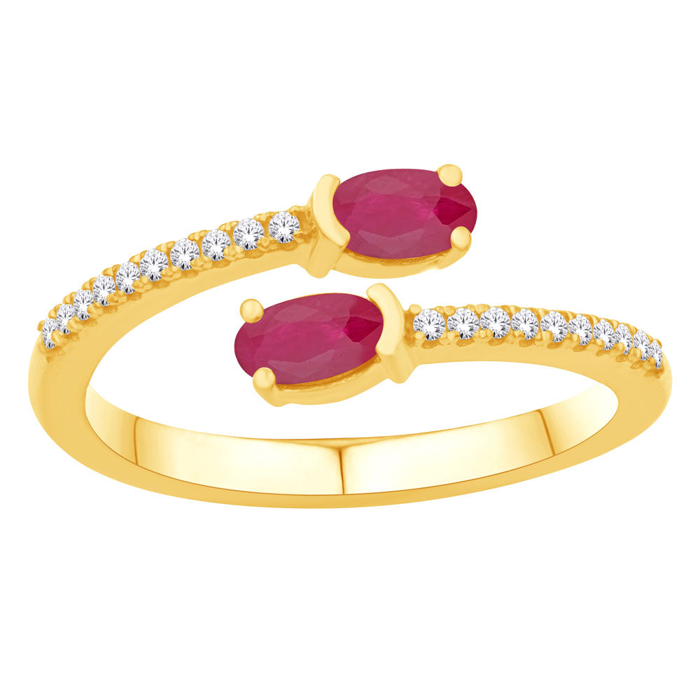 Yellow Gold Ruby &amp; Diamond Ring