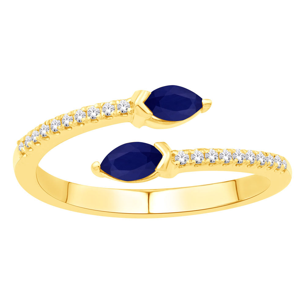 Yellow Gold Sapphire &amp; Diamond Ring