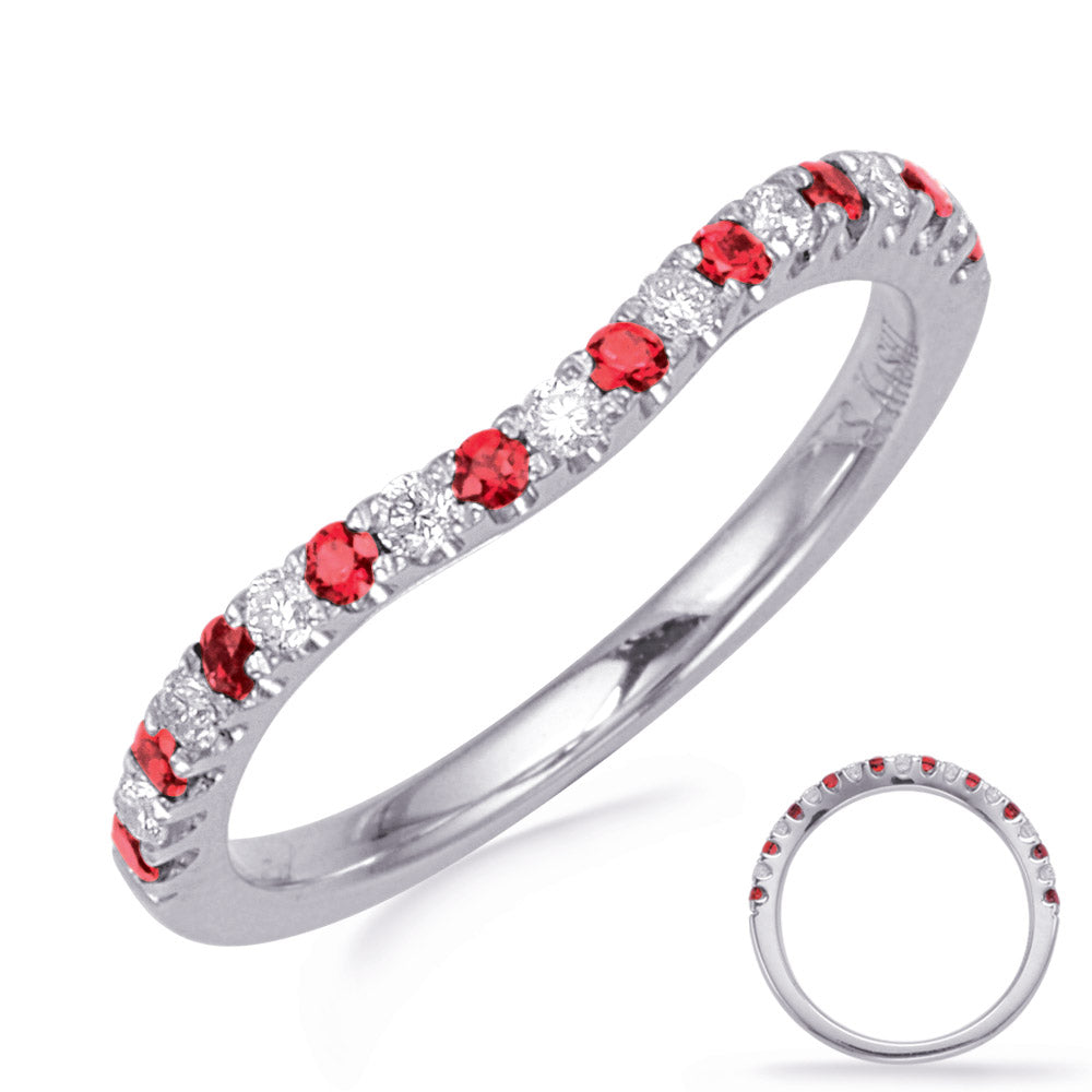 White Gold Ruby &amp; Diamond Band
