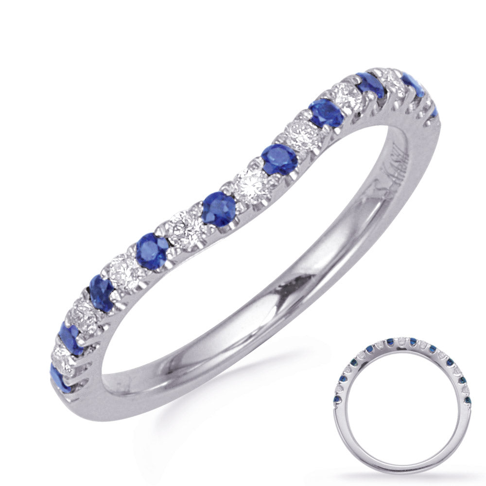 White Gold Sapphire &amp; Diamond Band