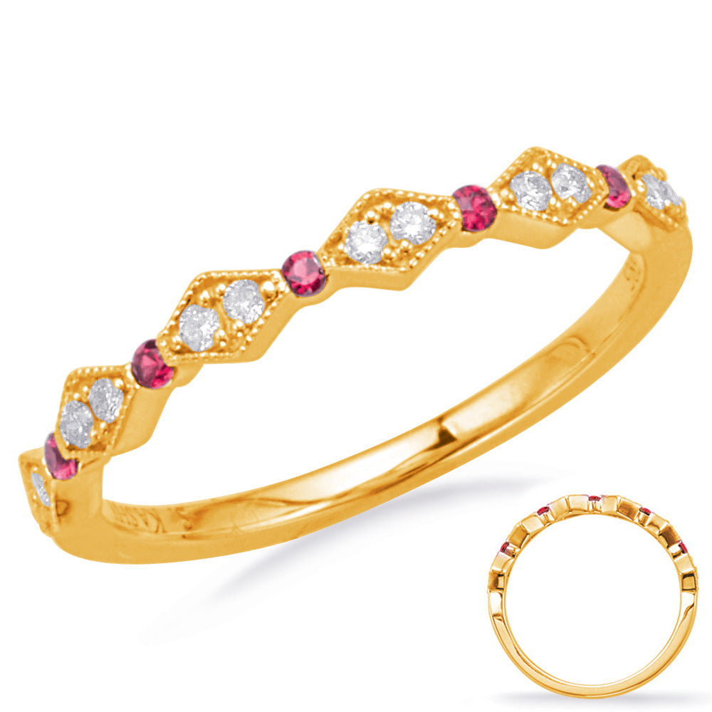 Yellow Gold Ruby &amp; Diamond Ring
