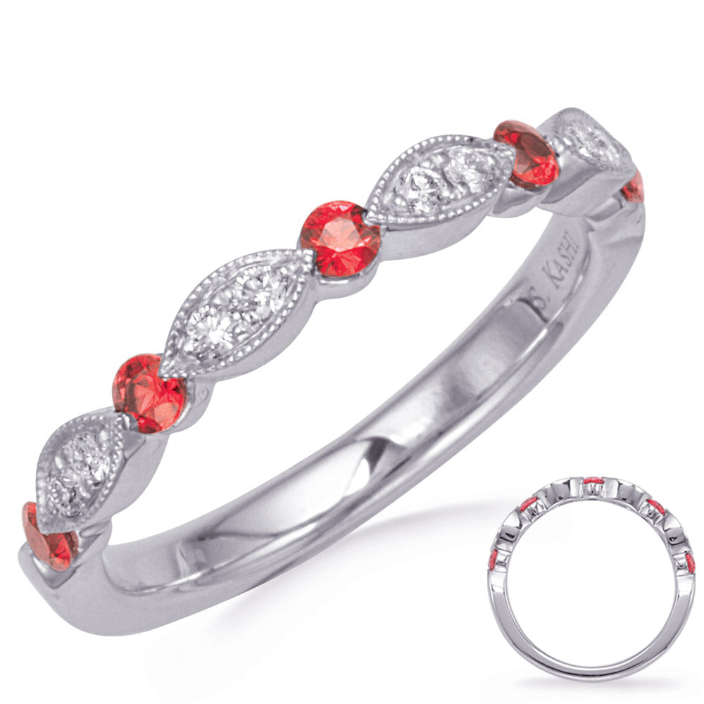 White Gold Ruby &amp; Diamond Ring