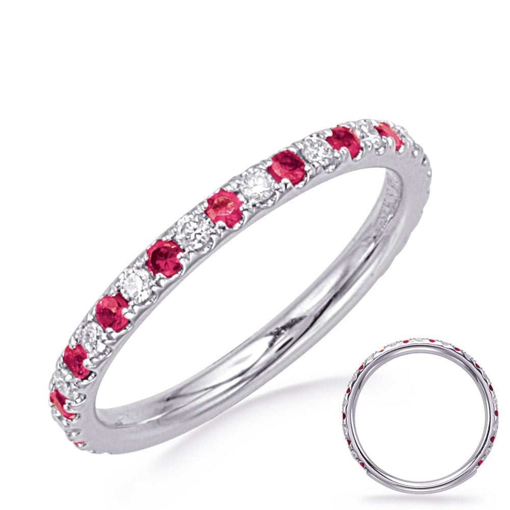 White Gold Ruby &amp; Diamond Ring
