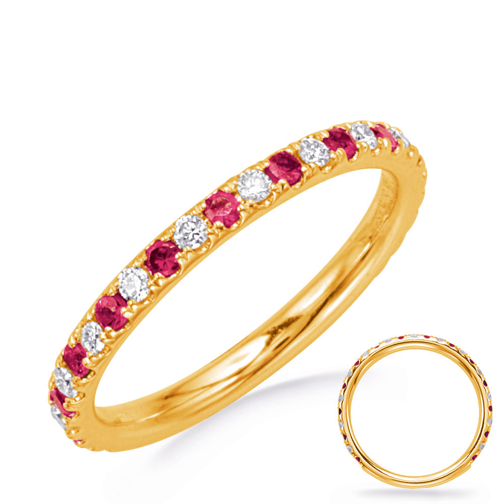 Yellow Gold Ruby &amp; Diamond Ring
