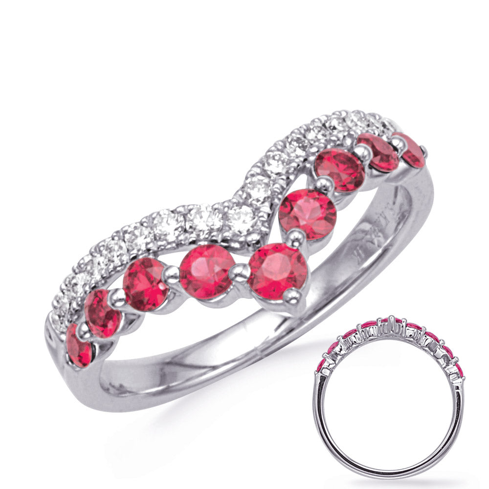 White Gold Ruby &amp; Diamond  Ring