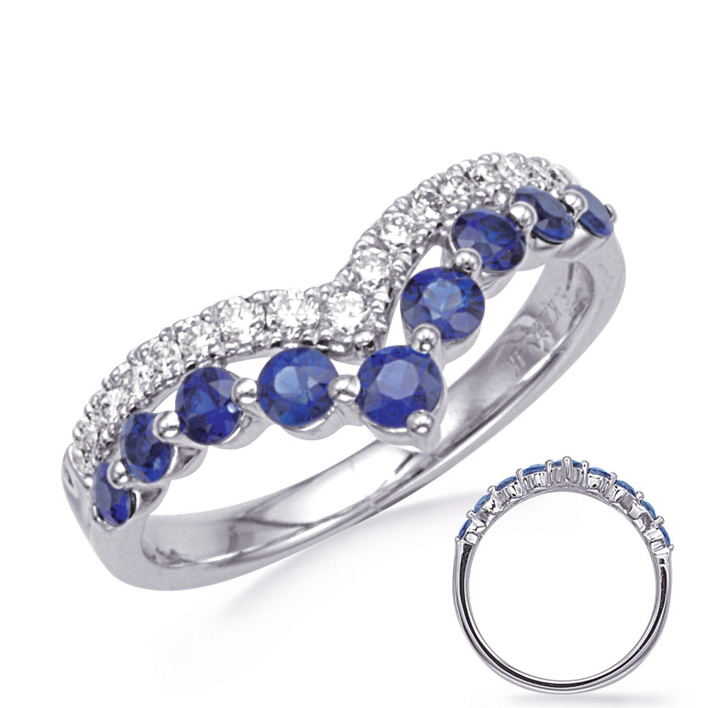 White Gold Sapphire &amp; Diamond  Ring