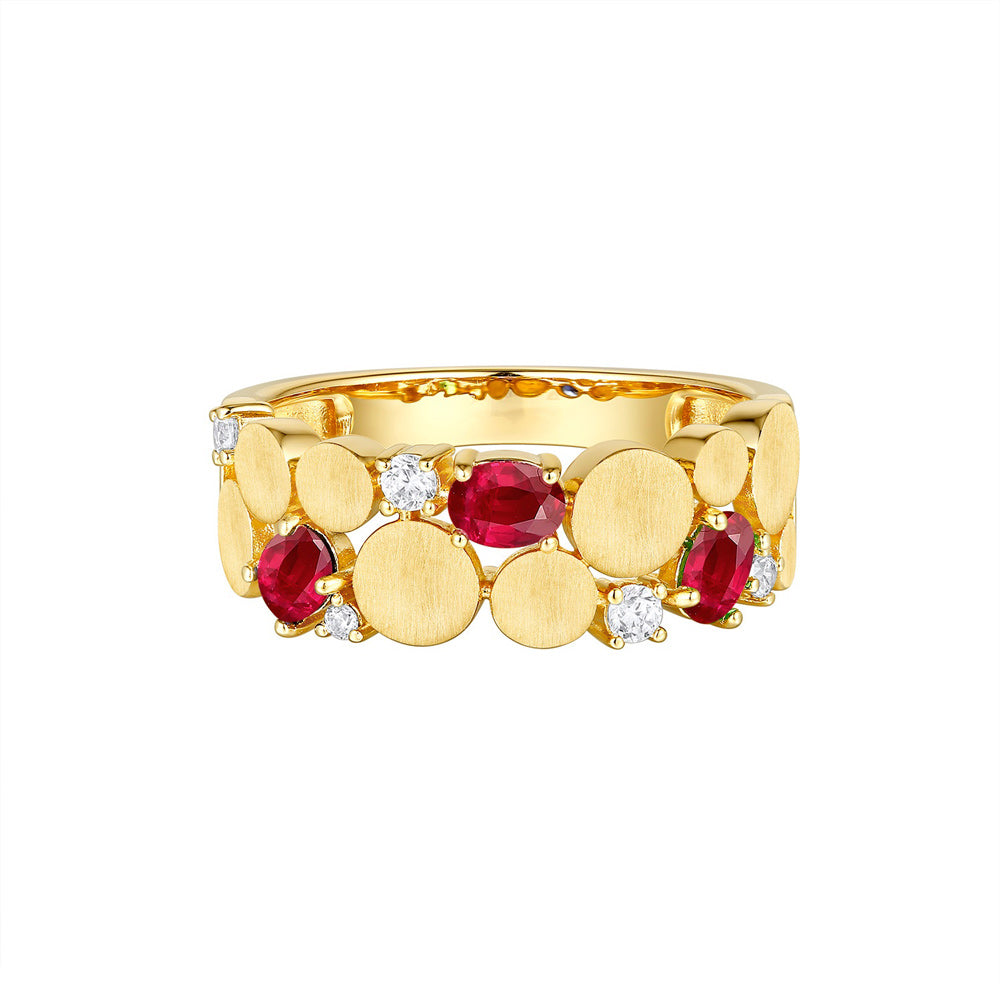 Yellow Gold Ruby &amp; Diamond  Ring