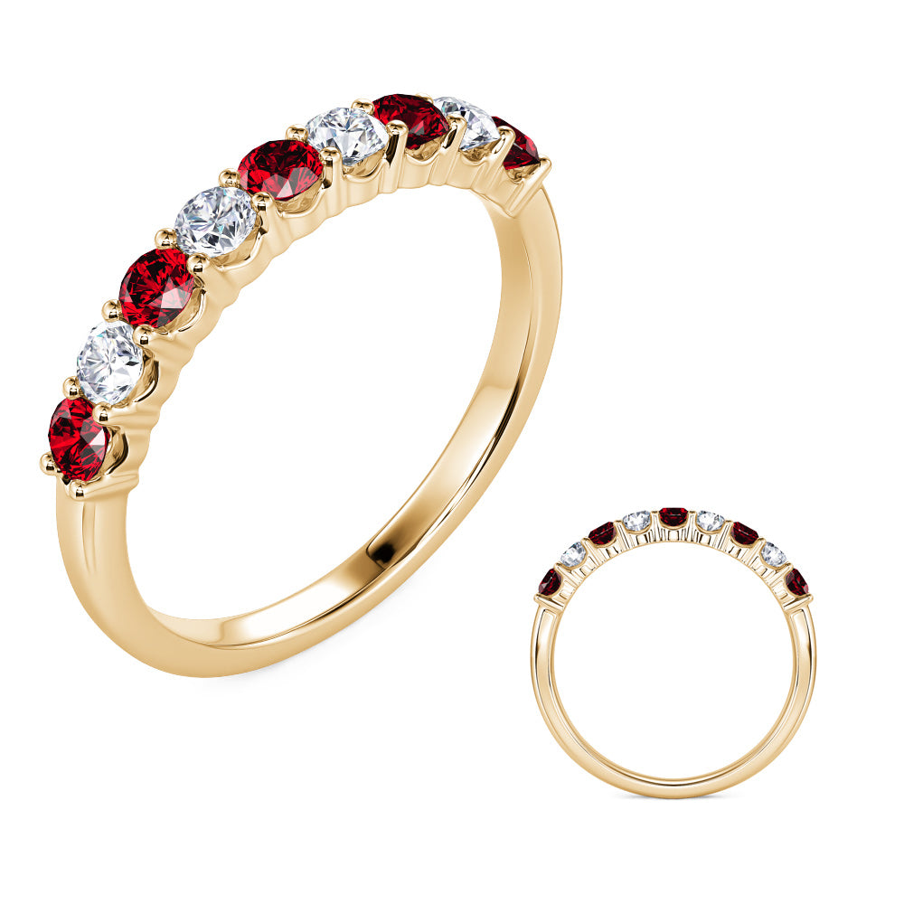 Yellow Gold Ruby &amp; Diamond Ring