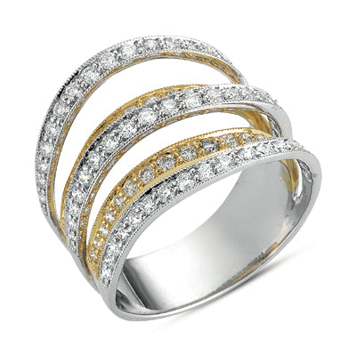 White &amp; Yellow Gold Pave Ring