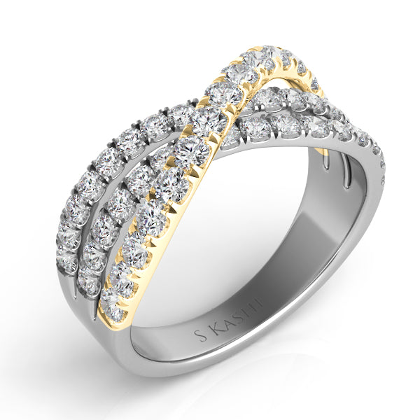 Yellow &amp; White Gold Diamond Fashion Ring