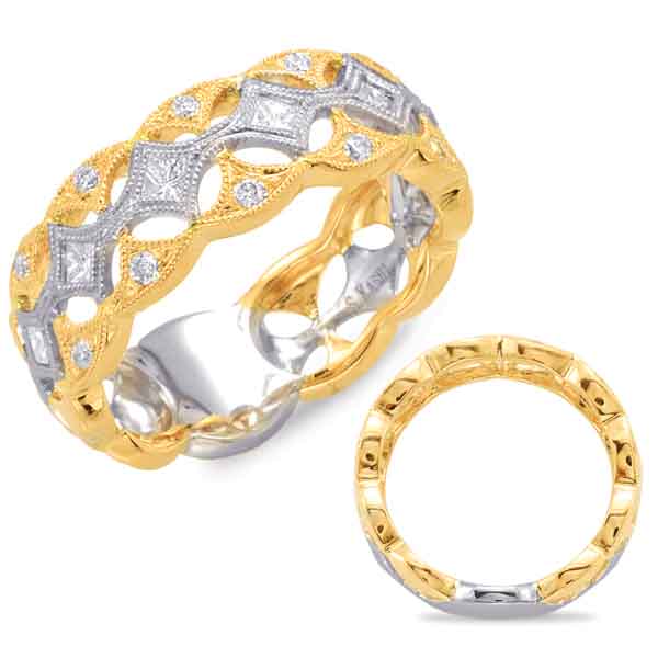 White &amp; Yellow Gold Pave Band