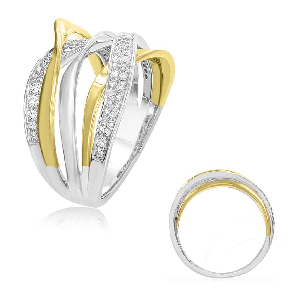 Yellow &amp; White Diamond Fashion Ring