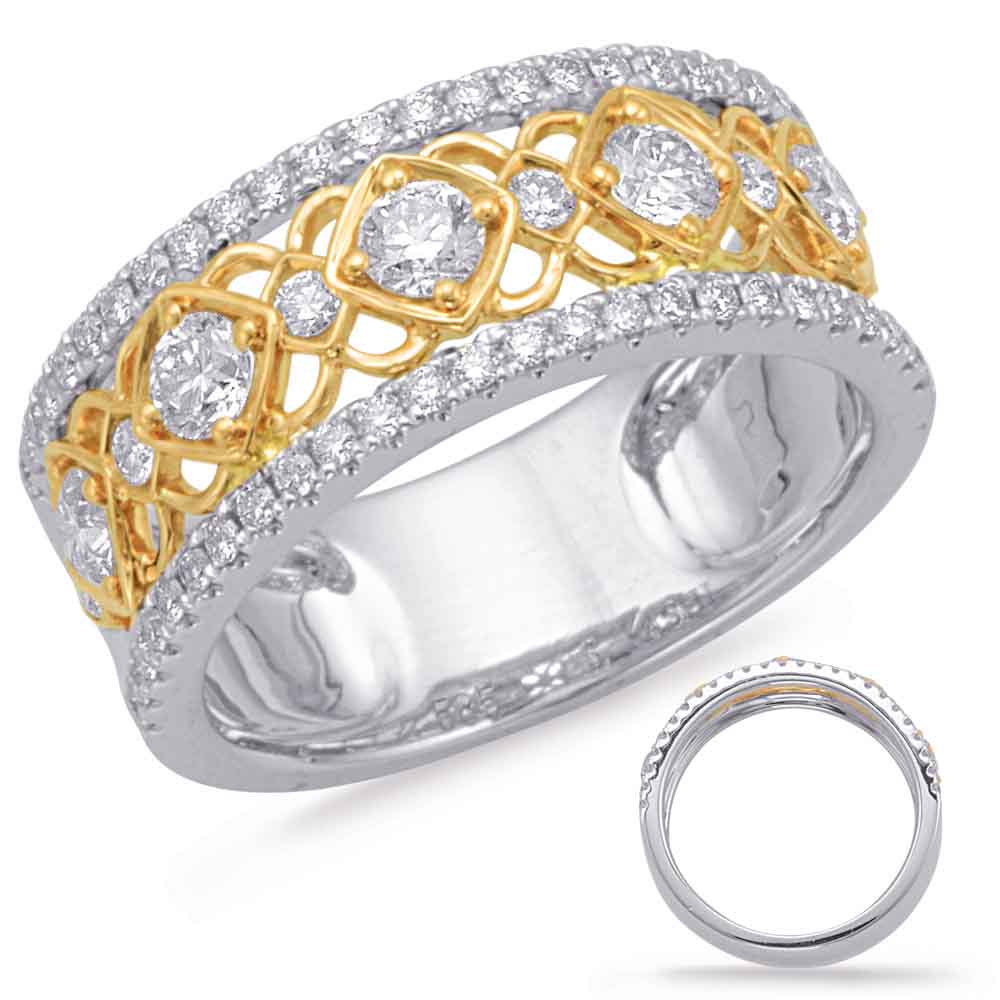 Yellow &amp; White Gold Diamond Fashion Ring
