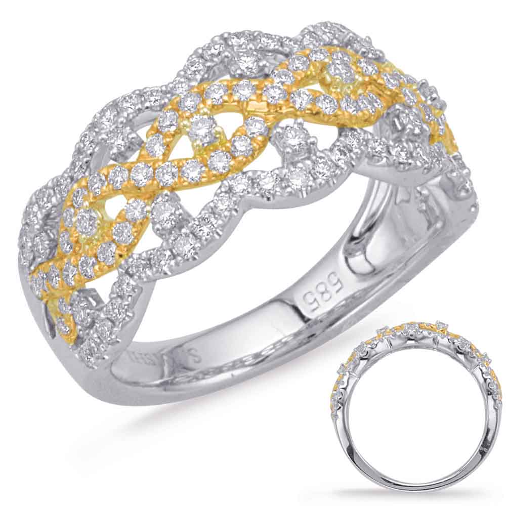 Yellow &amp; White Gold Diamond Fashion Ring
