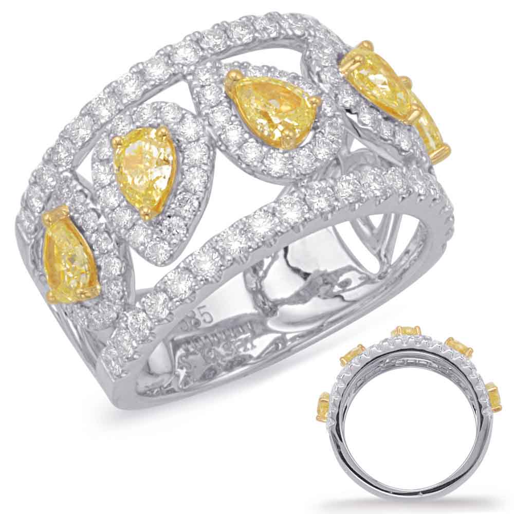 Yellow &amp; White Gold Diamond Fashion Ring