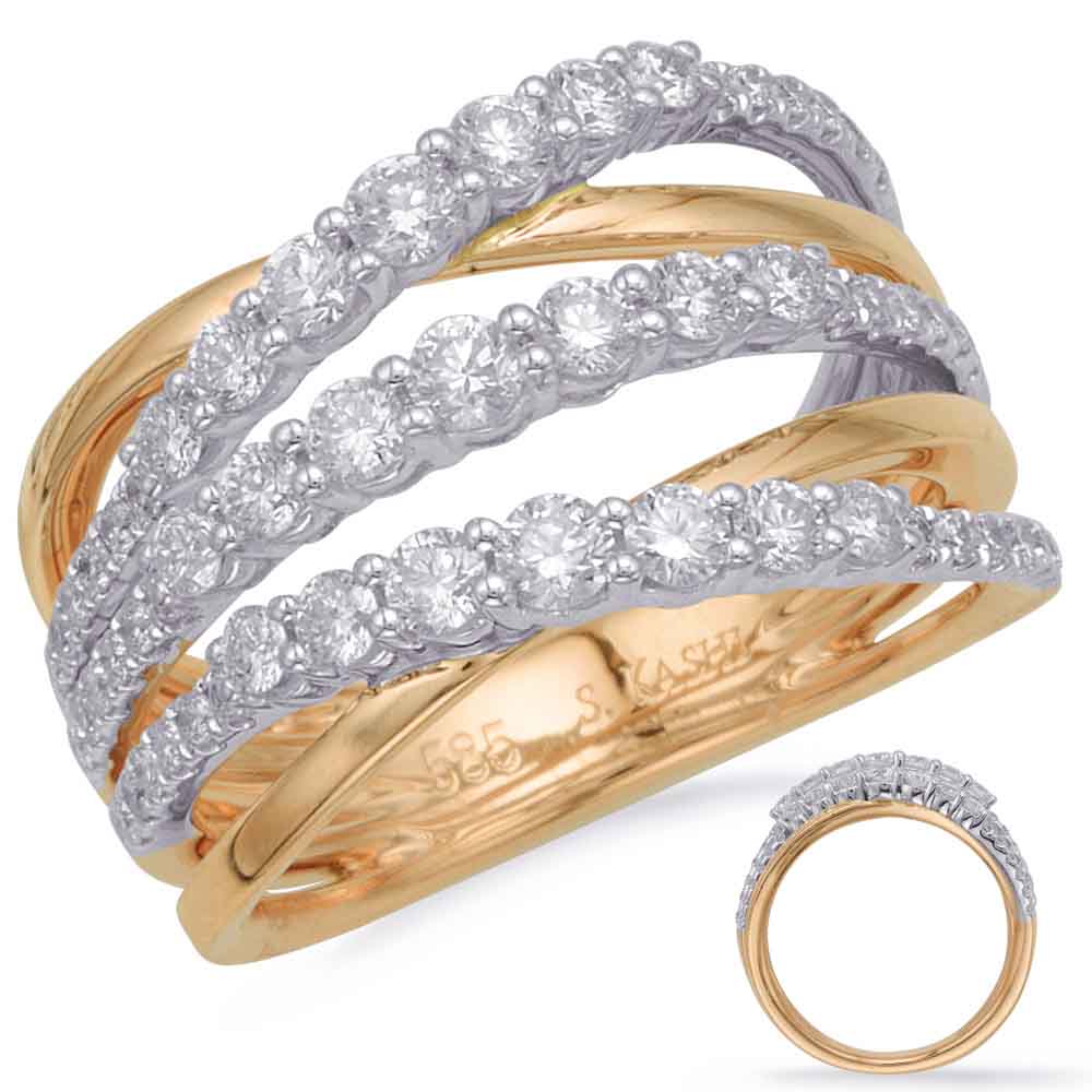 Yellow &amp; White Gold Diamond Fashion Ring