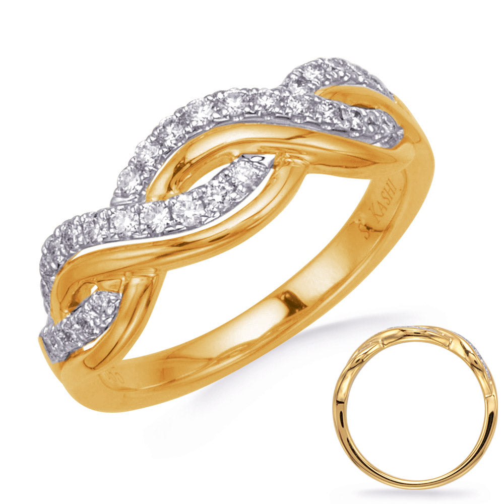 Yellow &amp; White Gold Diamond Fashion Ring