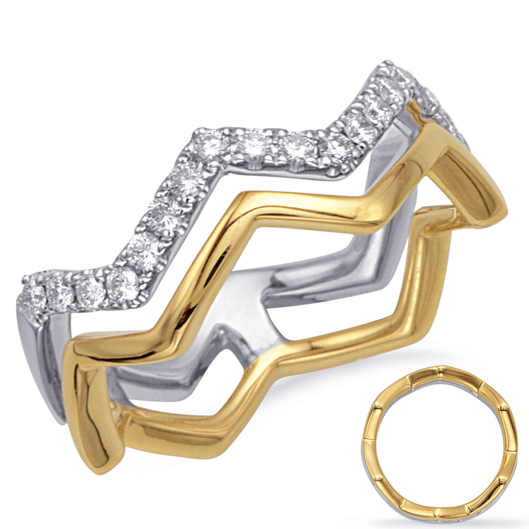 Yellow &amp; White Gold Diamond Fashion Ring