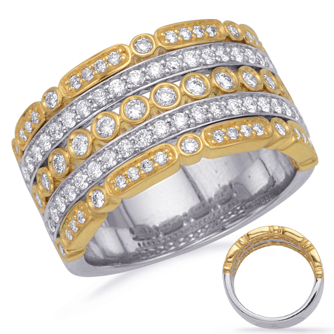 Yellow &amp; White Gold Diamond Fashion Ring