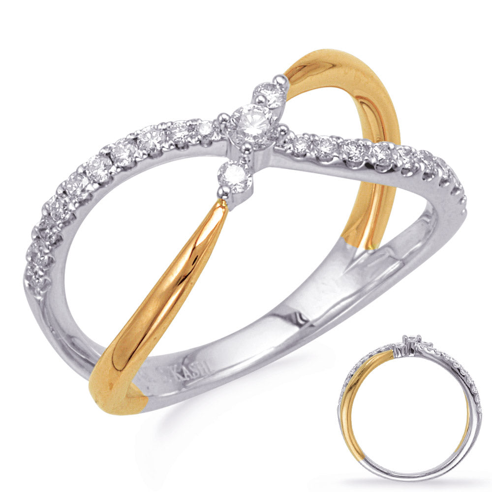 Yellow &amp; White Gold Diamond Fashion Ring