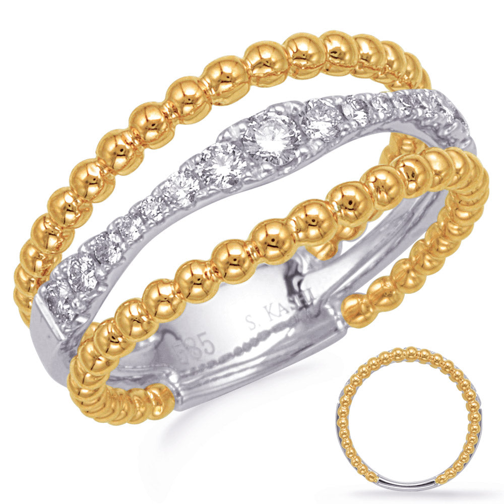 Yellow &amp; White Gold Diamond Fashion Ring
