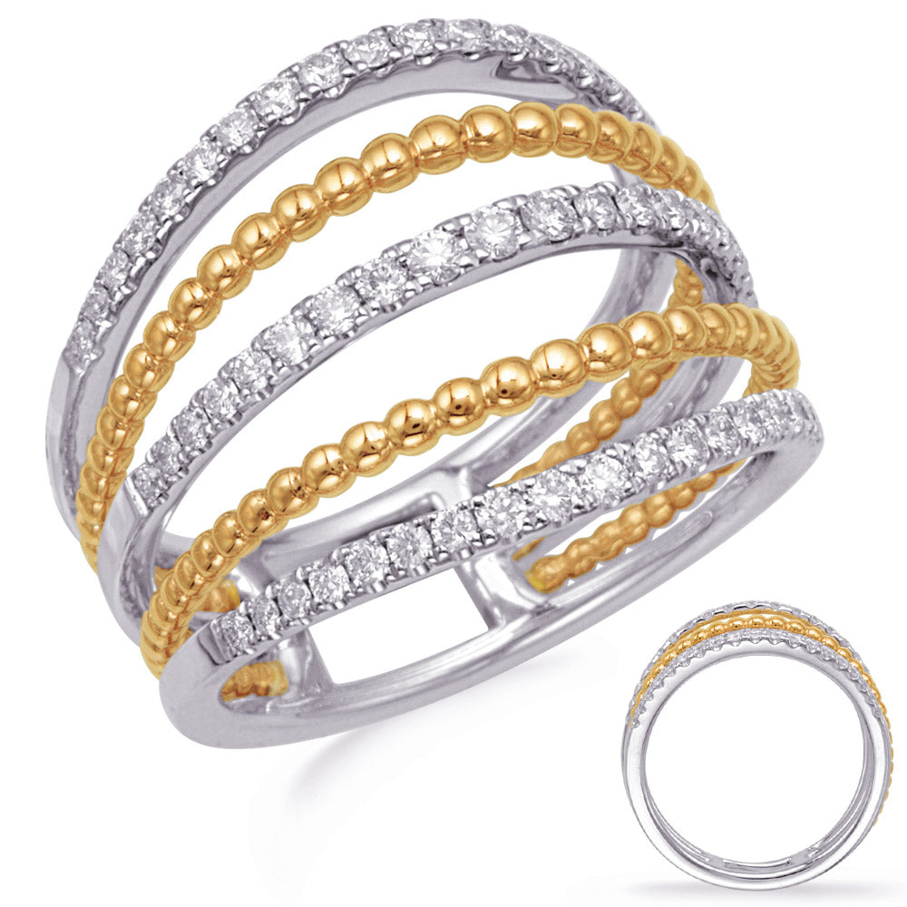 Yellow &amp; White Gold Diamond Fashion Ring