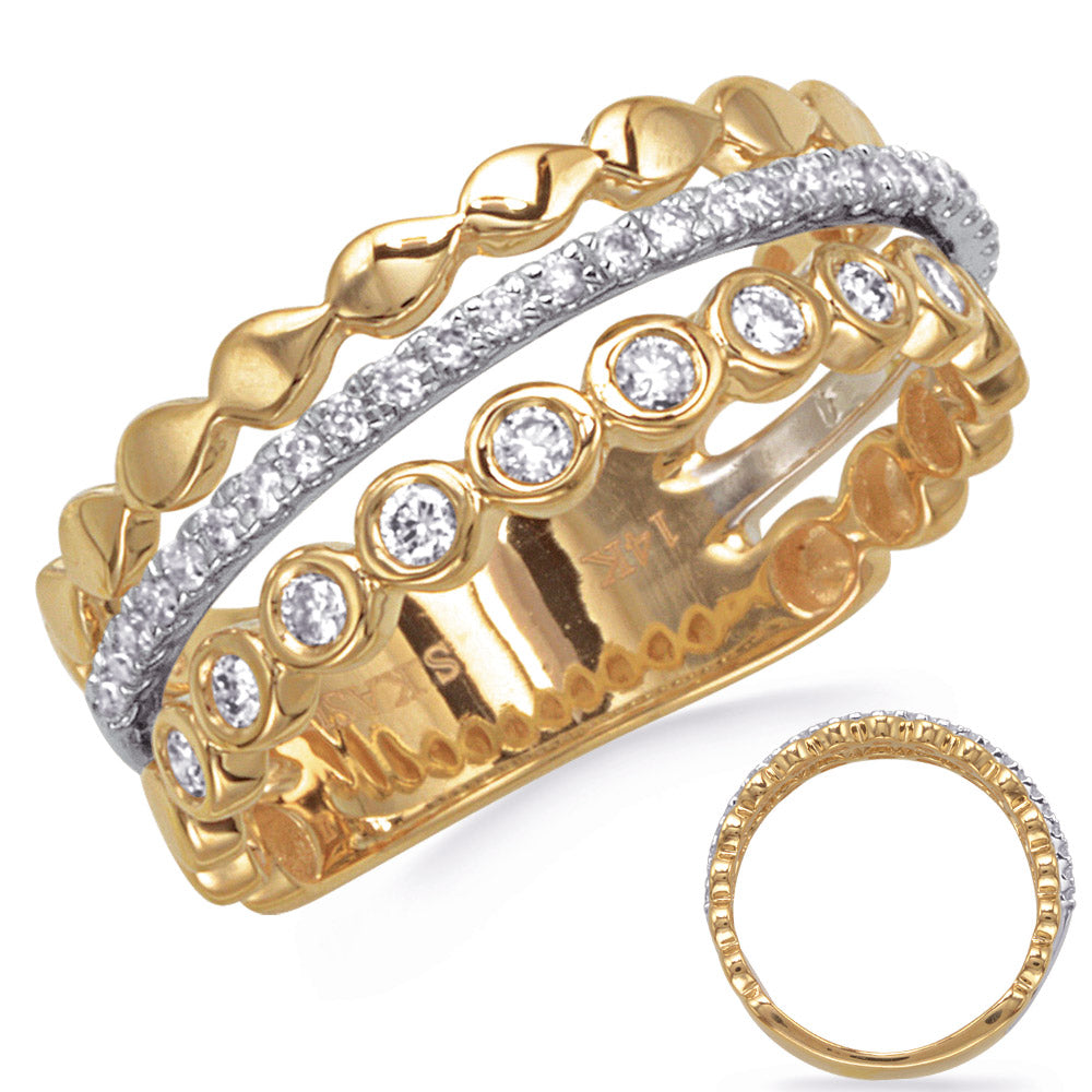 Yellow &amp; White Gold Diamond Ring