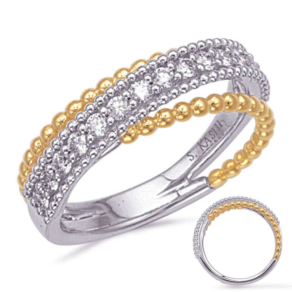 Yellow &amp; White Gold Diamond Ring
