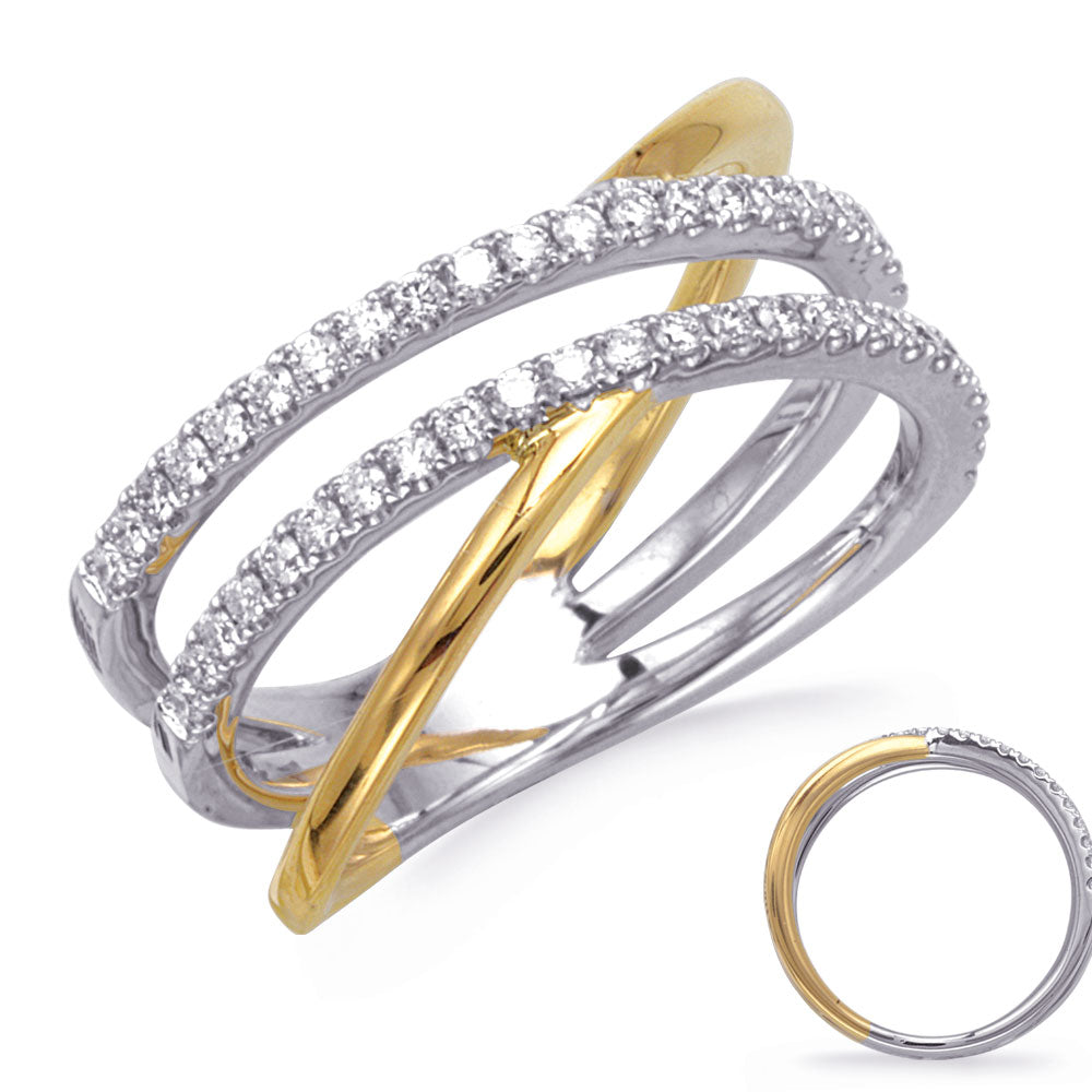 Yellow &amp; White Gold Diamond Ring