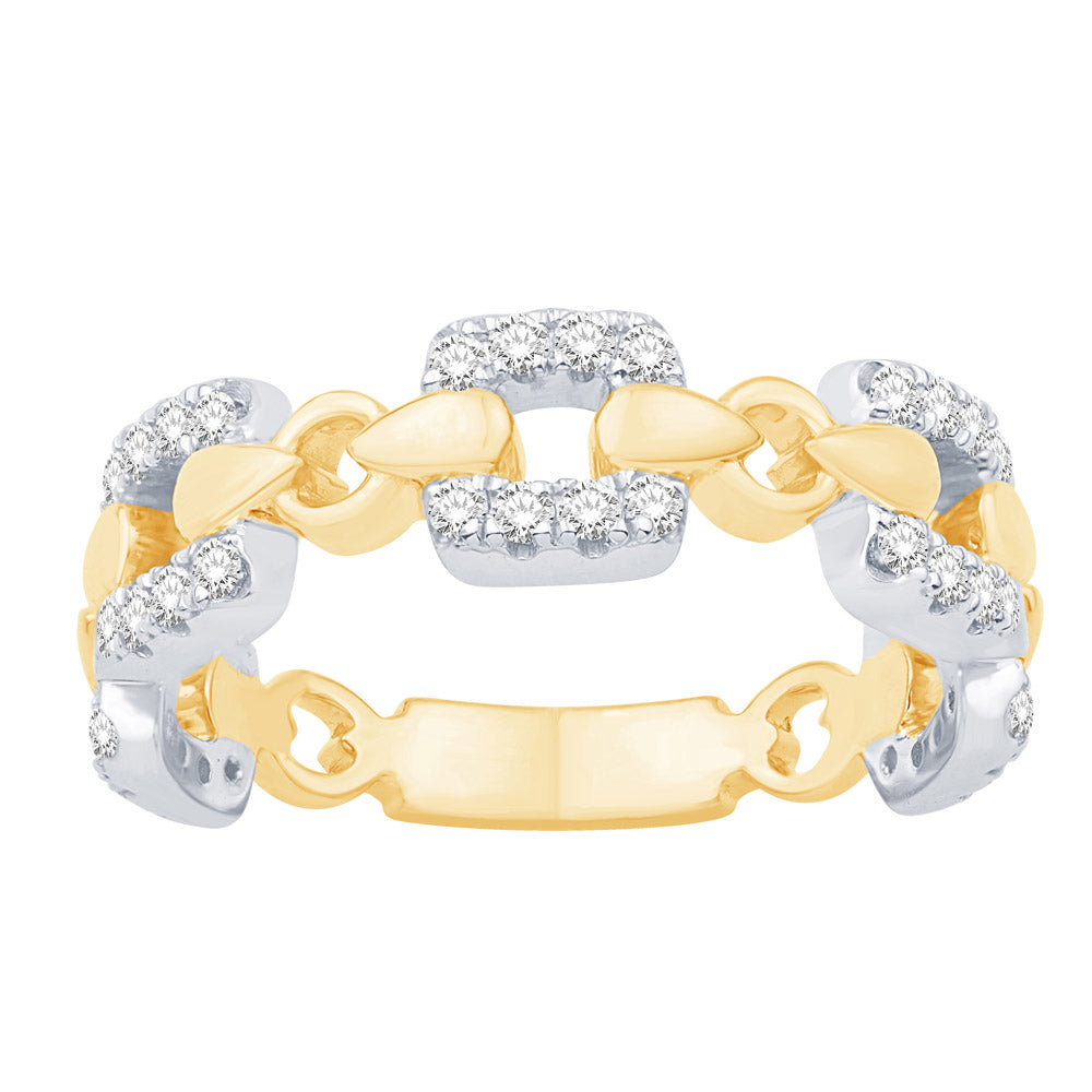 Yellow &amp; White Gold Diamond Ring