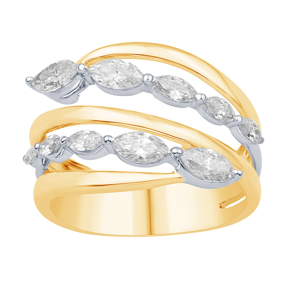 Yellow &amp; White Gold Diamond Ring