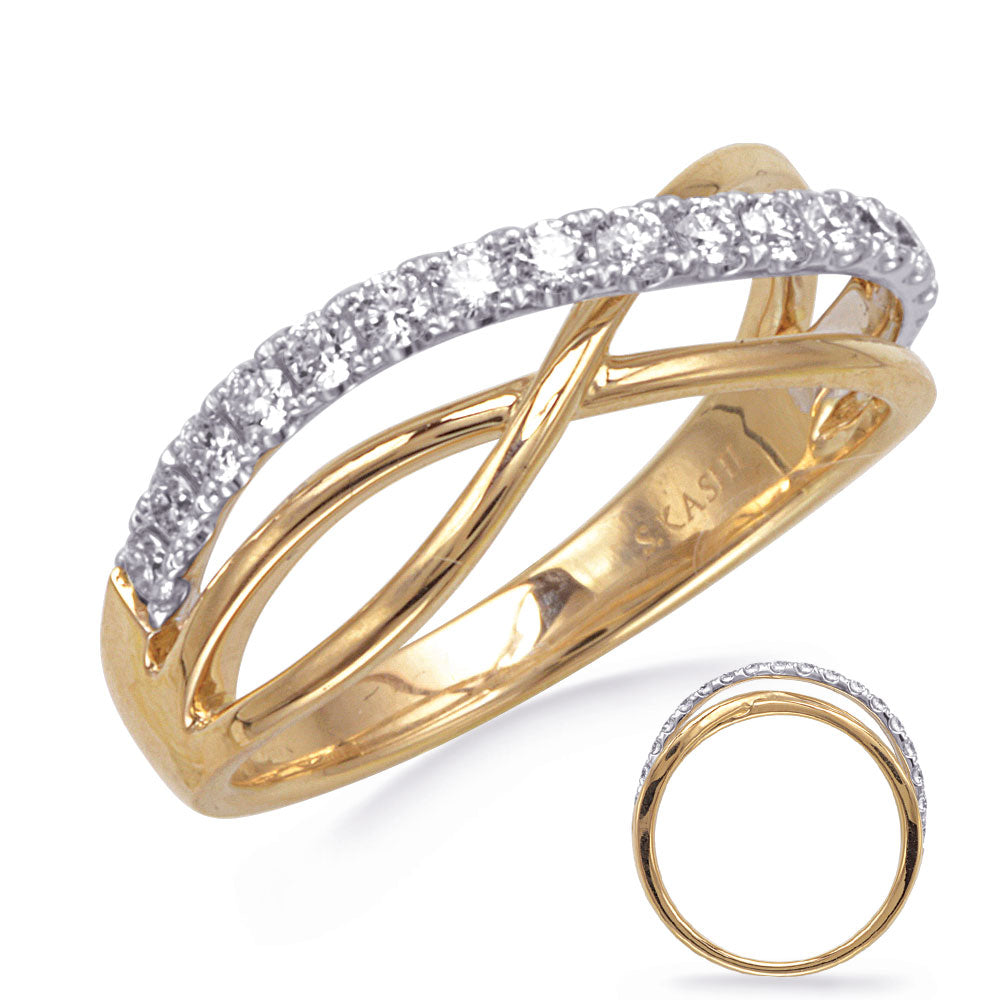 Yellow &amp; White Gold Diamond Fashion Ring