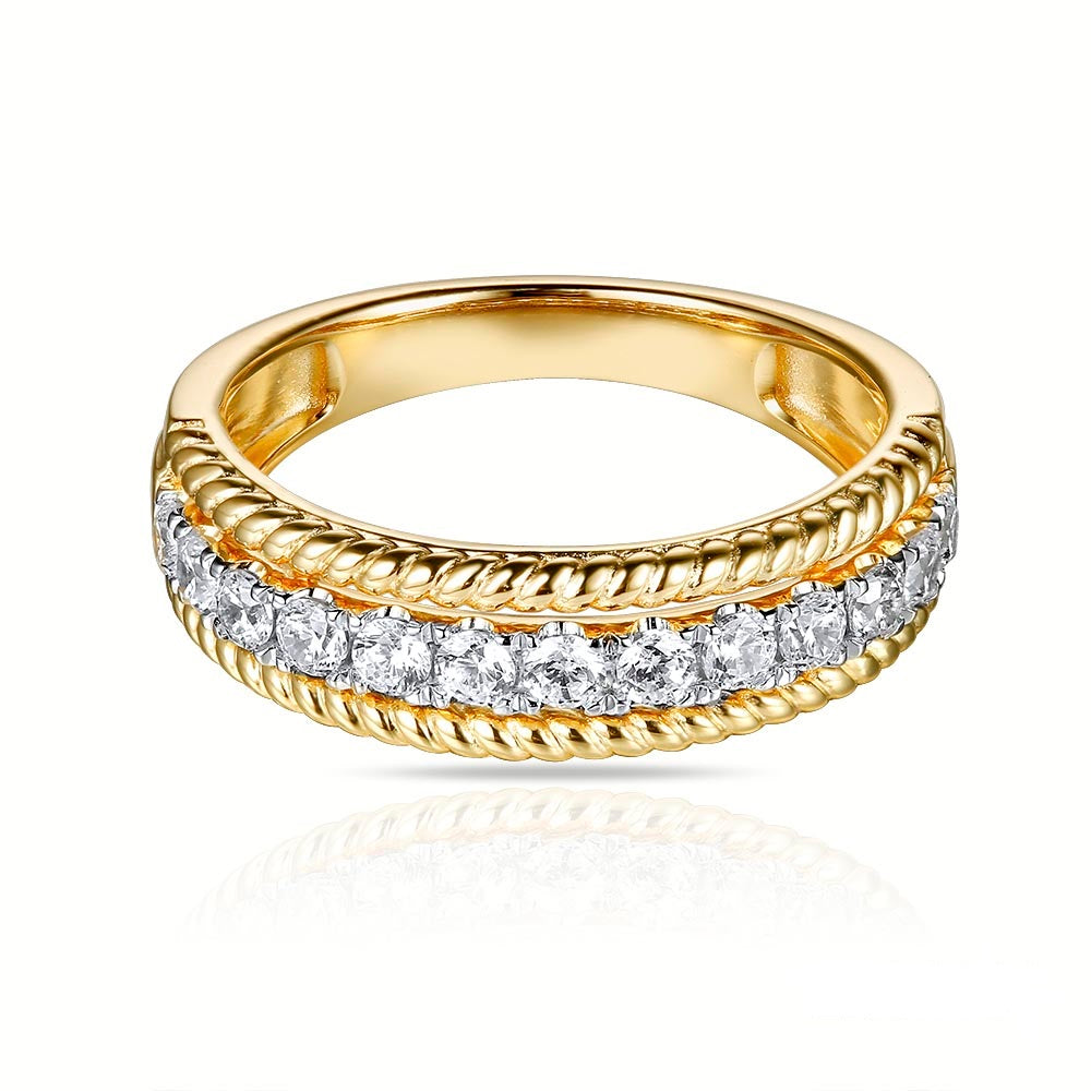 Yellow &amp; White Gold Diamond Ring