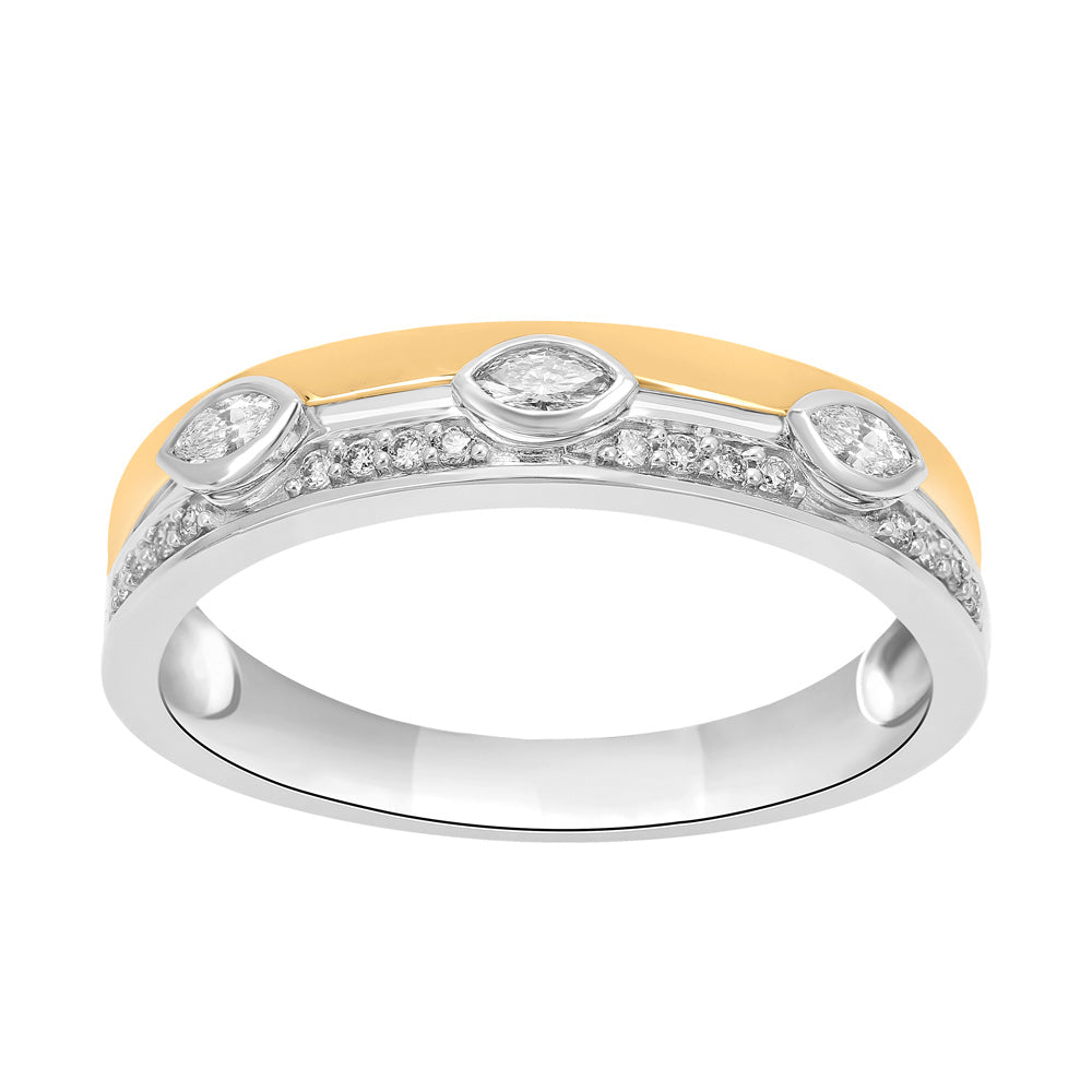 Yellow &amp; White Gold Diamond  Ring