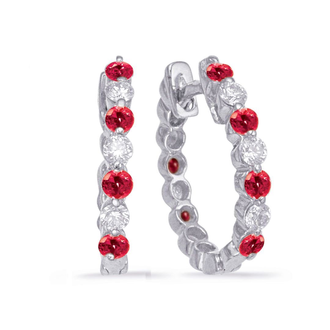 Ruby &amp; Diamond Earring