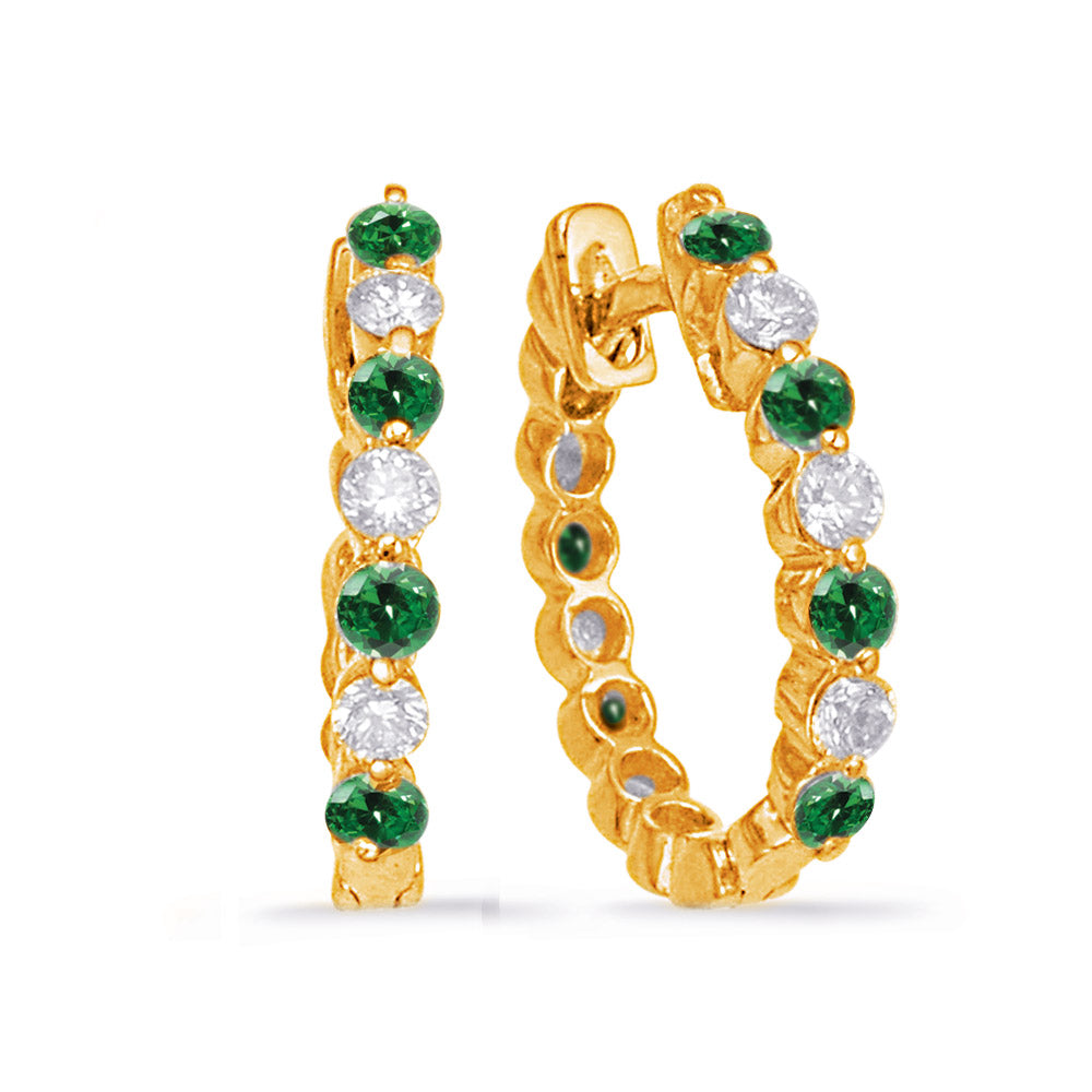 Emerald  &amp; Diamond Earring
